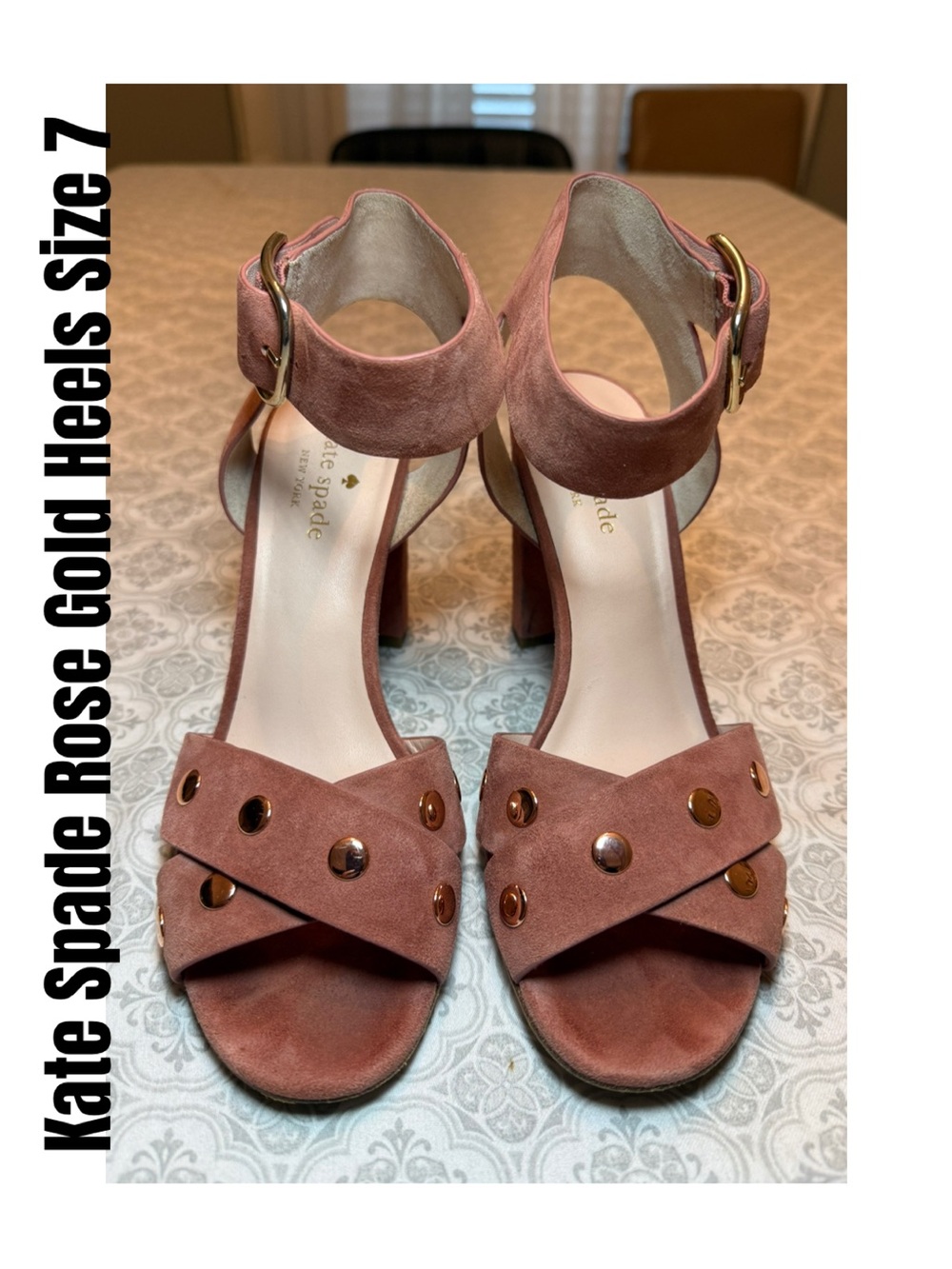 Kate Spade Rose Gold Heels Size 7
